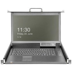 Modularized 43,2cm (17") HD LCD TFT console with8portCat5 KVM,8 Cat5VGA Dongle-,FR key.