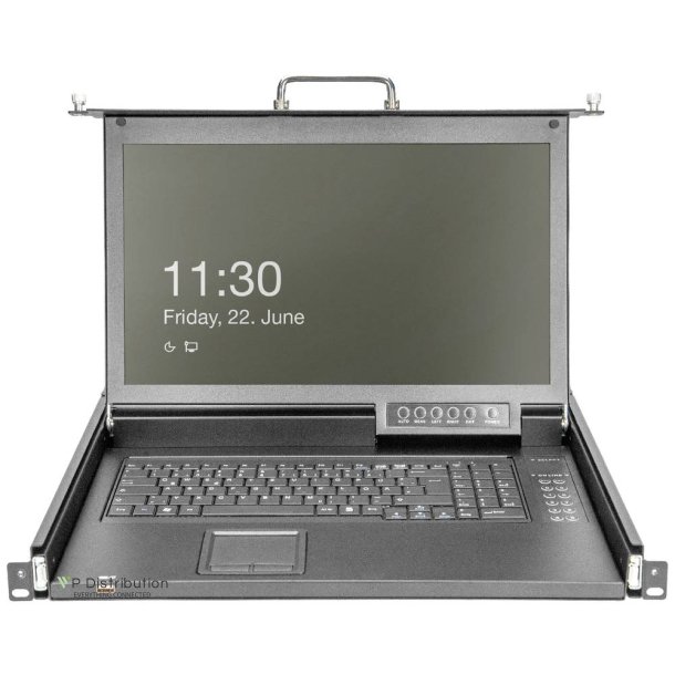 Modularized 43,2cm (17") HD LCD TFT console with8portCat5 KVM,8 Cat5VGA Dongle-,FR key.