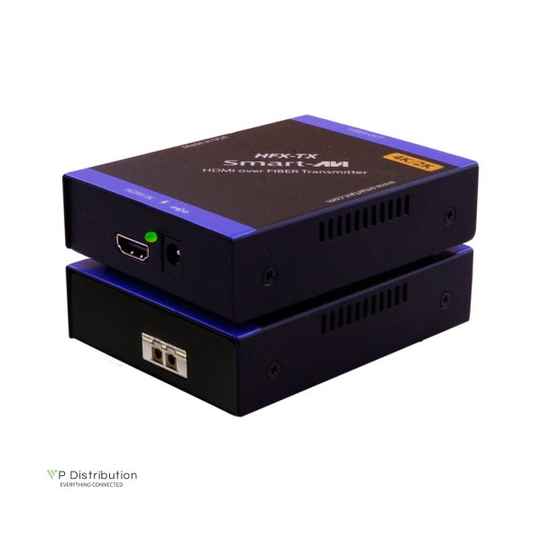 SmartAVI HDMI 2K/4K Multimode Fiber Extender. Includes: [HFX-TX, HFX-RX, 2 X (PS5VD3A-wllmt)]