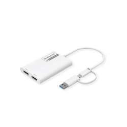ROLINE USB-C/A to Dual DP DisplayLink Adapter, 4K60