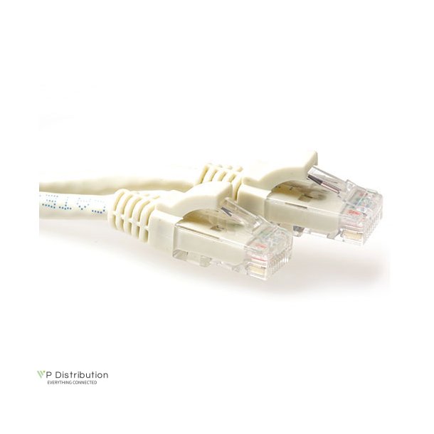 ACT Ivory 25 meter U/UTP CAT6 patch cable snagless with RJ45 connectors