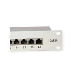 VALUE 19" Patchpanel, Cat6A/Cl.EA, 24 Ports, STP, grey