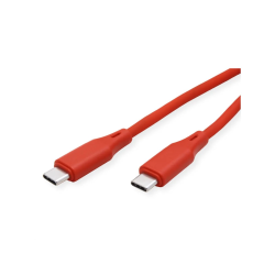 ROLINE USB 2.0 Silicon Cable, C-C, M/M, 60W, 1m, RED