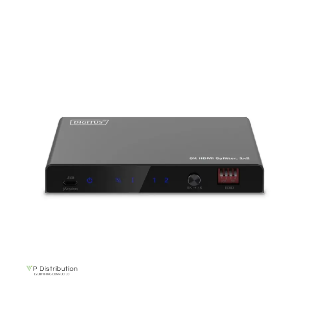 1x2 HDMI Splitter, 8K/60Hz (4:4:4), Toslink, Stereo, EDID Control
