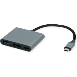 ROLINE USB Typ C Dockingstation, HDMI 4K60, 1x USB A + 1x C (PD)