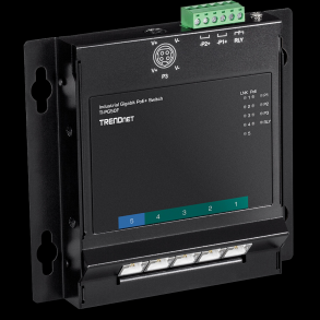 Trendnet 5-Port Industrial Gigabit PoE+ Wall-Mounted Front Access Switch