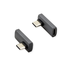 ROLINE USB4 40G Type C M ANGLE/F Adapter, Silver Grey ALU.
