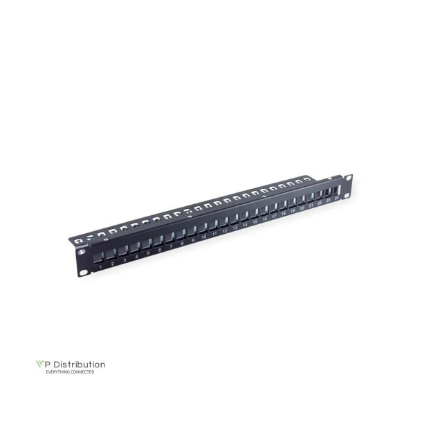 VALUE 19" 1U 24x Port Blank Patch Panel, One-Piece Type