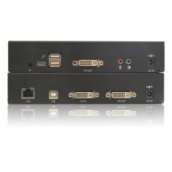SmartAVIDVI-I (DVI/VGA), Single-Head, Audio, USB, IR, CAT5e/6 or LAN Extender. Includes: [KLX-TX500, KLX-RX500, 2 X (PS5VD3A-wllmt)]