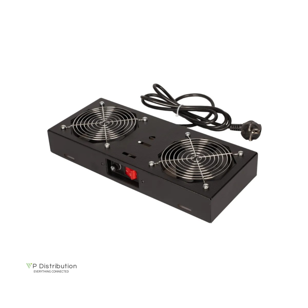 ROLINE Fan unit with 2 fans for 19" Wall Cabinet black