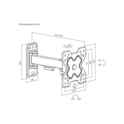VALUE Basic TV Wall Mount, 2 J., <20kg, , VESA100x100, < 81,3cm