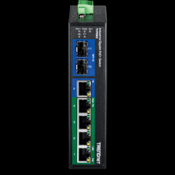Trendnet 6-port hardened Industrial Gigabit PoE+ Switch (5 Gigabit / 1 shared SFP / 1 dedicated SFP)