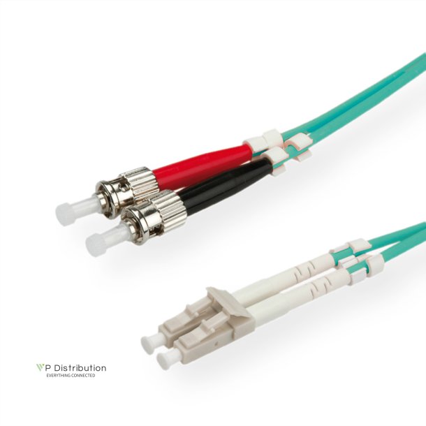 ROLINE Fibre Optic Jumper Cable, 50/125&micro;m, LC/ST, OM3, turquoise, 0.5 m