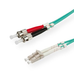 ROLINE Fibre Optic Jumper Cable, 50/125µm, LC/ST, OM3, turquoise, 10 m