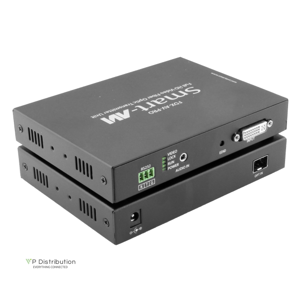 SmartAVI DVI-D, Stereo Audio, Singlemode Fiber Extender Up to 6 miles. Includes:  [FDX-AVPRO-TX, FDX-AVPRO-RX and 2x (PS5VD4A)]