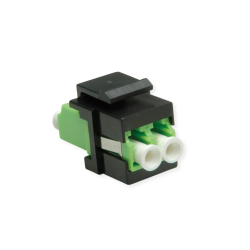 ROLINE Keystone Adapter W/LC DUPLEX, Black+LIME Green
