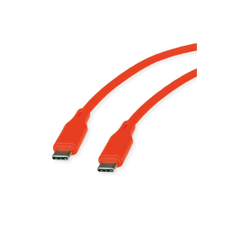 ROLINE USB 2.0 Silicon Cable, C-C, M/M, 60W, 1m, ORANGE