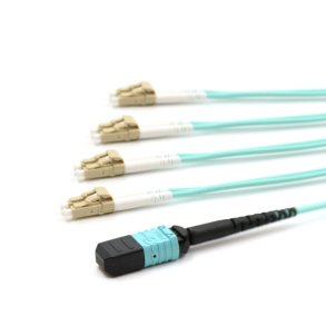 PeakOptical MTP/PC(F)-4xLC/PC Uni Duplex, OM3, 10M 12-core, Fiber Diameter: 50/125µm Fan out: 0,5M, Type B: Key Up/Key Up