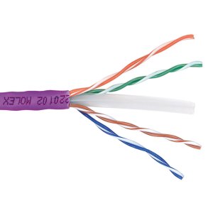 Molex Cat 6 U/UTP solid installation cable, LSZH, CPR euroclassB2ca -S1a, d1,a1, 23AWG, violet 305 meter