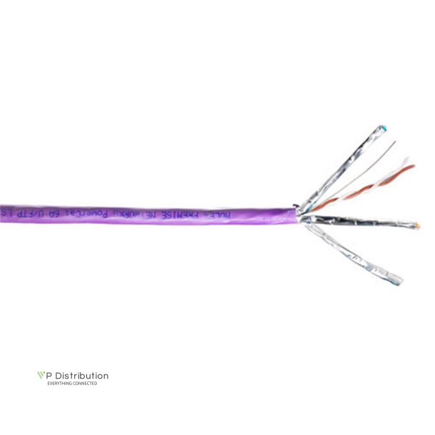 Molex Cat 6A U/FTP solid installation cable, LSZH, CPR euroclass B2ca-s1a,d1,a1, 23AWG, violet 500 meter