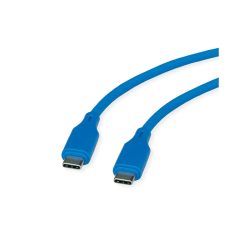 ROLINE USB 2.0 Silicon Cable, C-C, M/M, 60W, 1m, BLUE