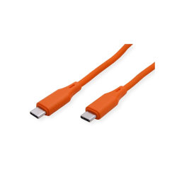 ROLINE USB 2.0 Silicon Cable, C-C, M/M, 60W, 1m, ORANGE