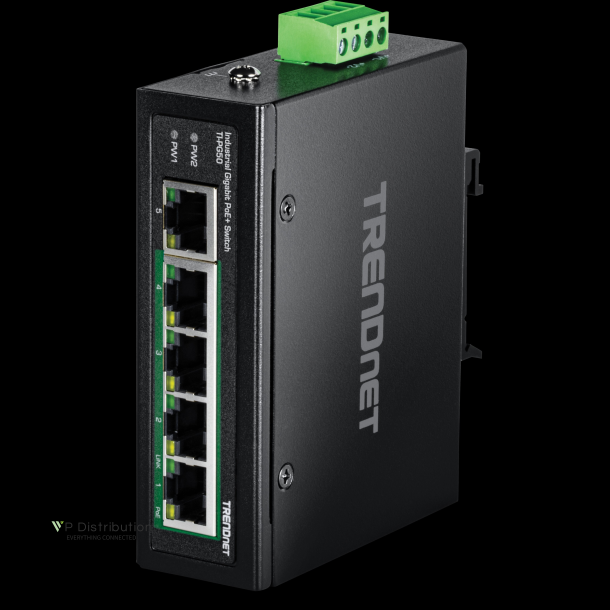 Trendnet 5-Port Industrial Gigabit PoE + DIN-Rail Switch