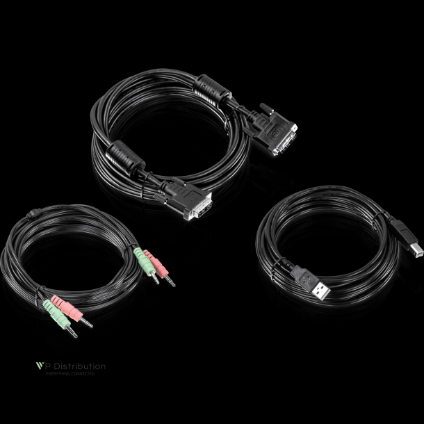 Trendnet 15 ft. DVI-I, USB,and Audio KVM Cable Kit