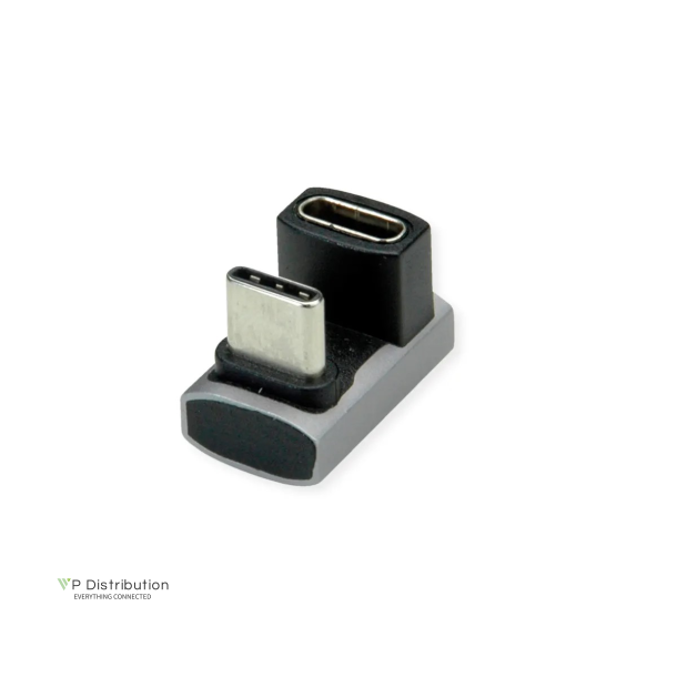 ROLINE USB4 40G Type C M/F 360 ANGLE Adapter, Silver Grey ALU.