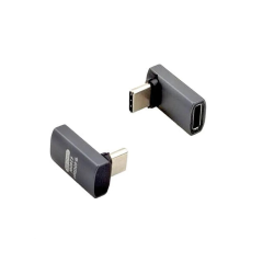 ROLINE USB4 40G Type C M ANGLE/F Adapter, Silver Grey ALU.