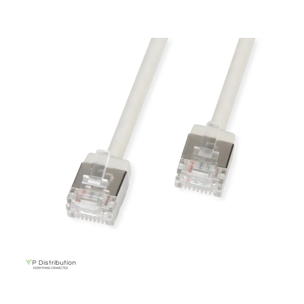 ROLINE PatchCord U/FTP, C6A, grey, 5m UltraShort Connector, LSOH