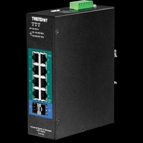 Trendnet 10-Port Industrial Gigabit L2 Managed PoE+ DIN-Rail Switch 24 - 57V