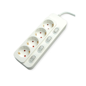 VALUE Table PowerStrip 4x/+ Sw., 1.5m mit Schalter, 1,5m