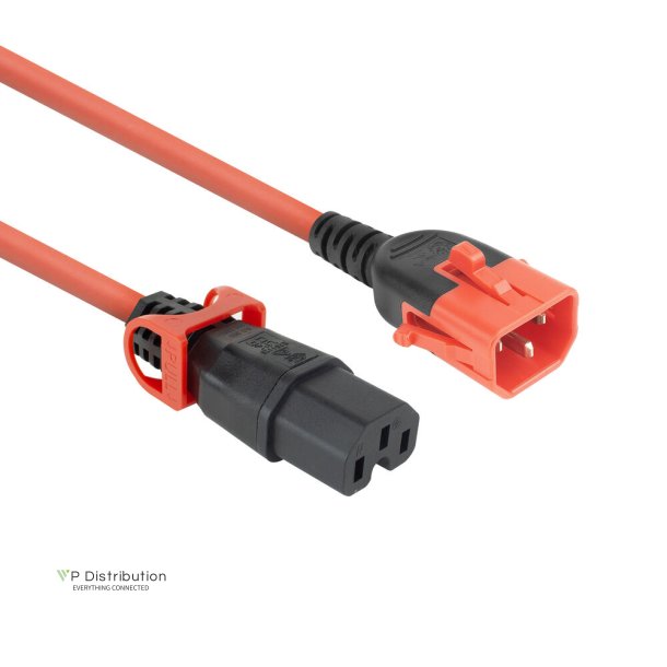 ACT Powercord C14 IEC Lock+ Dual Locking - C15 IEC Lock+ red 1 m, PC3869