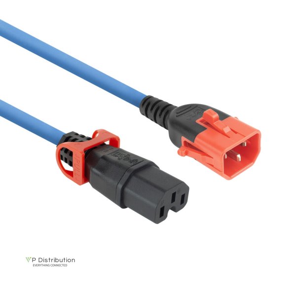 ACT Powercord C14 IEC Lock+ Dual Locking - C15 IEC Lock+ blue 1 m, PC3870