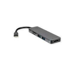 ROLINE Dockingstation C, 1x HDMI, 2x USB3.2G1 A, 1x SD/MicroSD