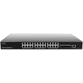 Grandstream Layer 3 Managed Network Switch, 24x GbE RJ45, 4x SFP+, stackable, optional redundant PSU
