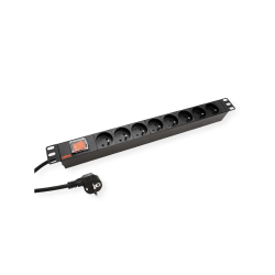 ROLINE UTE PDU 8x Socket, W/Ligthed Switch, 1,8m