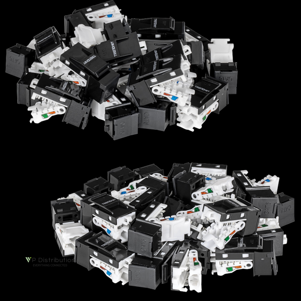 Trendnet 50 Pack Cat6 RJ-45 Keystone Jack, Black