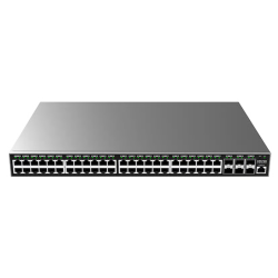 Grandstream Layer 2+ Managed Network Switch, 48x GbE RJ45 PoE 802.3 af/at, up to 30W per port, 360W total power budget, 6x SFP+, stackable, Internal PSU