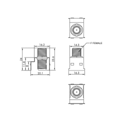 ROLINE RCA Keystone Coupler, Metal, white
