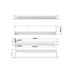 VALUE 19" 1U 24x Port Blank Patch Panel, One-Piece Type