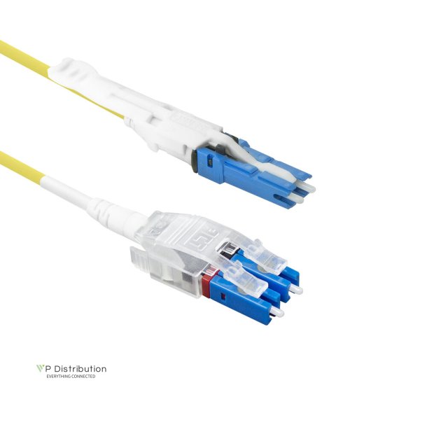 ACT 0.5 meters Singlemode 9/125 OS2 Polarity Twist uniboot duplex fiber patch cable with CS - LC connectors