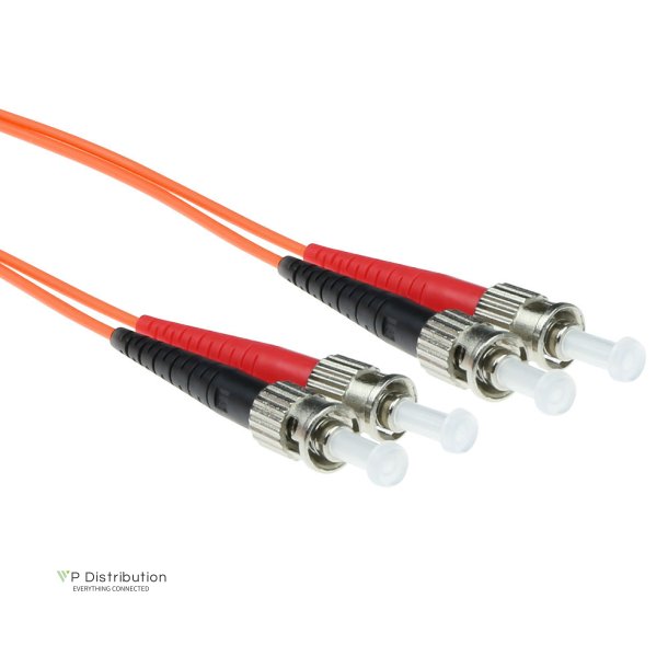 ACT 20 meter LSZH Multimode 50/125 OM2 fiber patch cable duplex with ST connectors