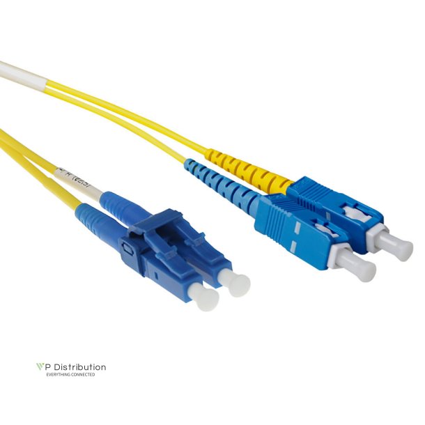 ACT 15 meter LSZH Singlemode 9/125 OS2 short boot fiber patch cable duplex with LC and SC connectors