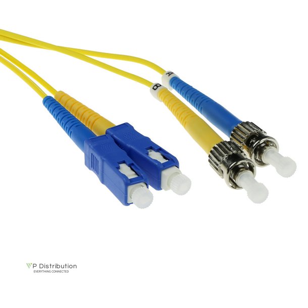 ACT 10 meter LSZH Singlemode 9/125 OS2 fiber patch cable duplex with SC and ST connectors