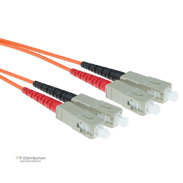 ACT 2 meter LSZH Multimode 62.5/125 OM1 fiber patch cable duplex with SC connectors