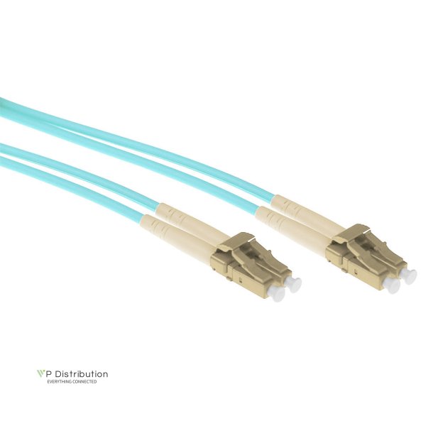 ACT 50 meter multimode 50/125 OM3 duplex armored fiber patch cable with LC connectors