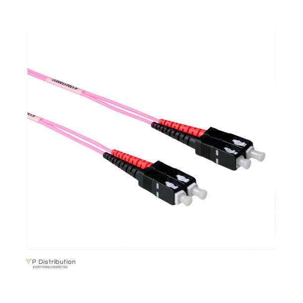 ACT 1 meter LSZH Multimode 50/125 OM4 fiber patch cable duplex with SC connectors