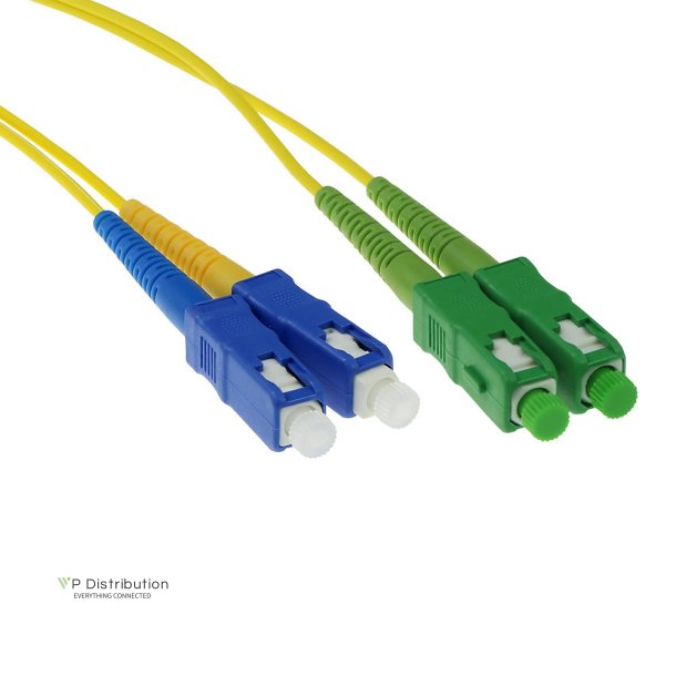 ACT 2 meter LSZH Singlemode 9/125 OS2 fiber patch cable duplex with SC/APC and SC/PC connectors